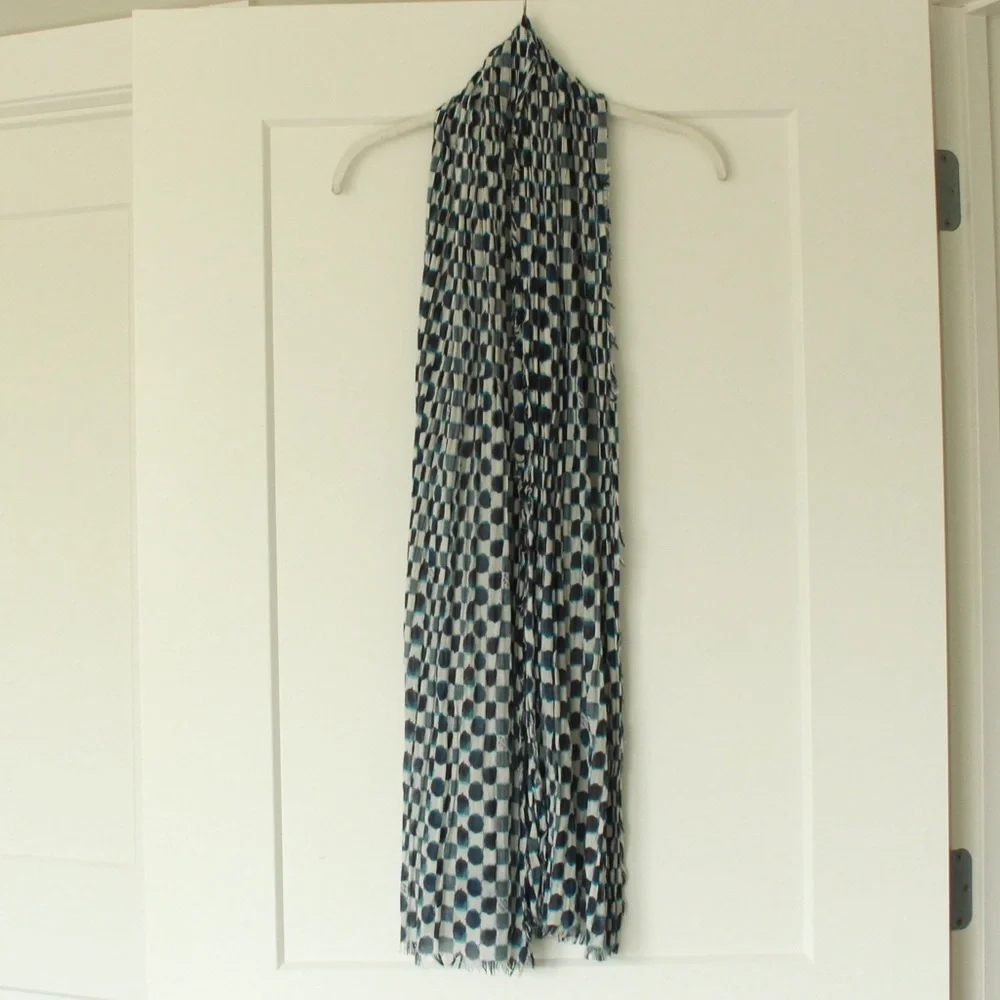 Louis Vuitton Blue and Black Checkered Scarf